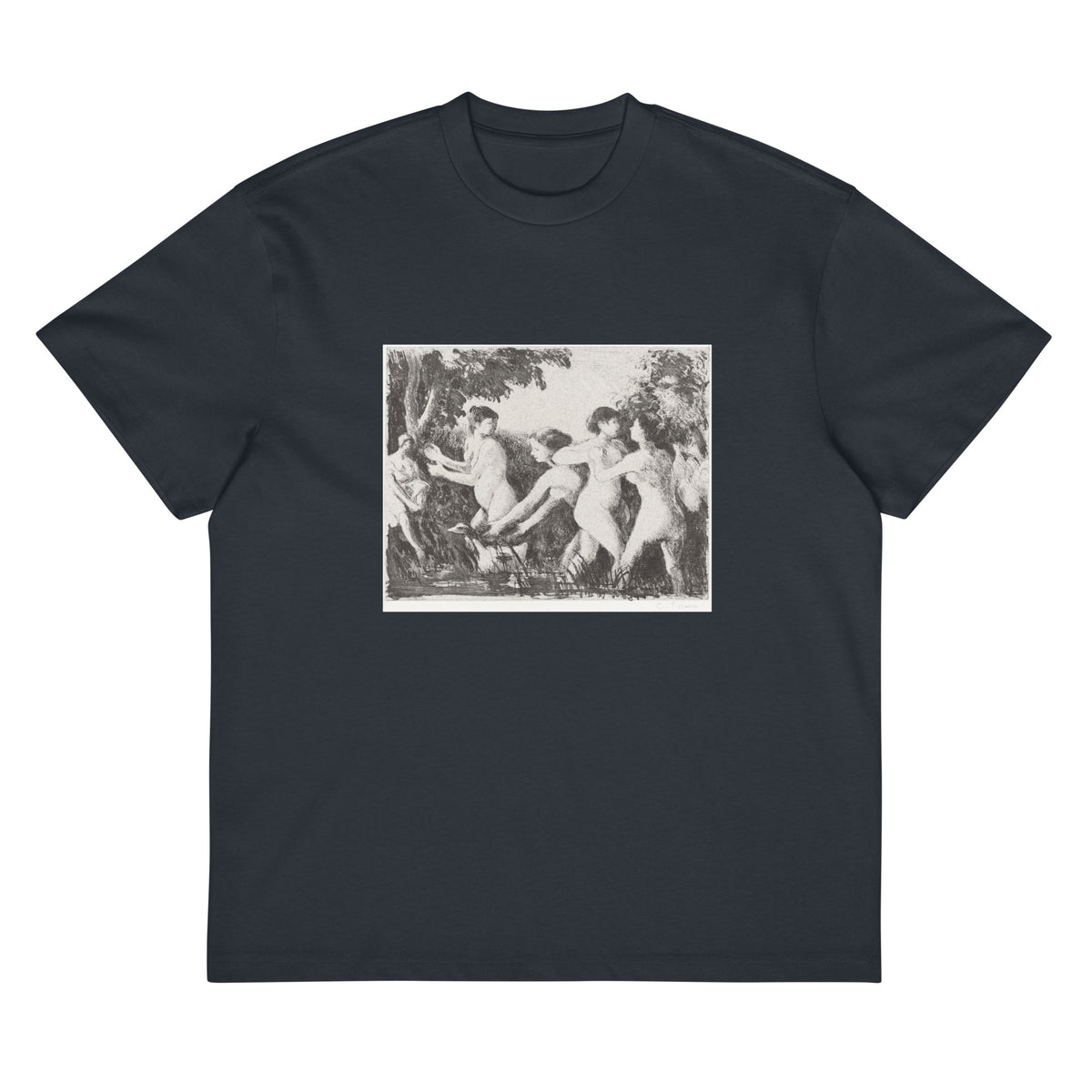Navy T-shirt Bathers Wrestling Signature