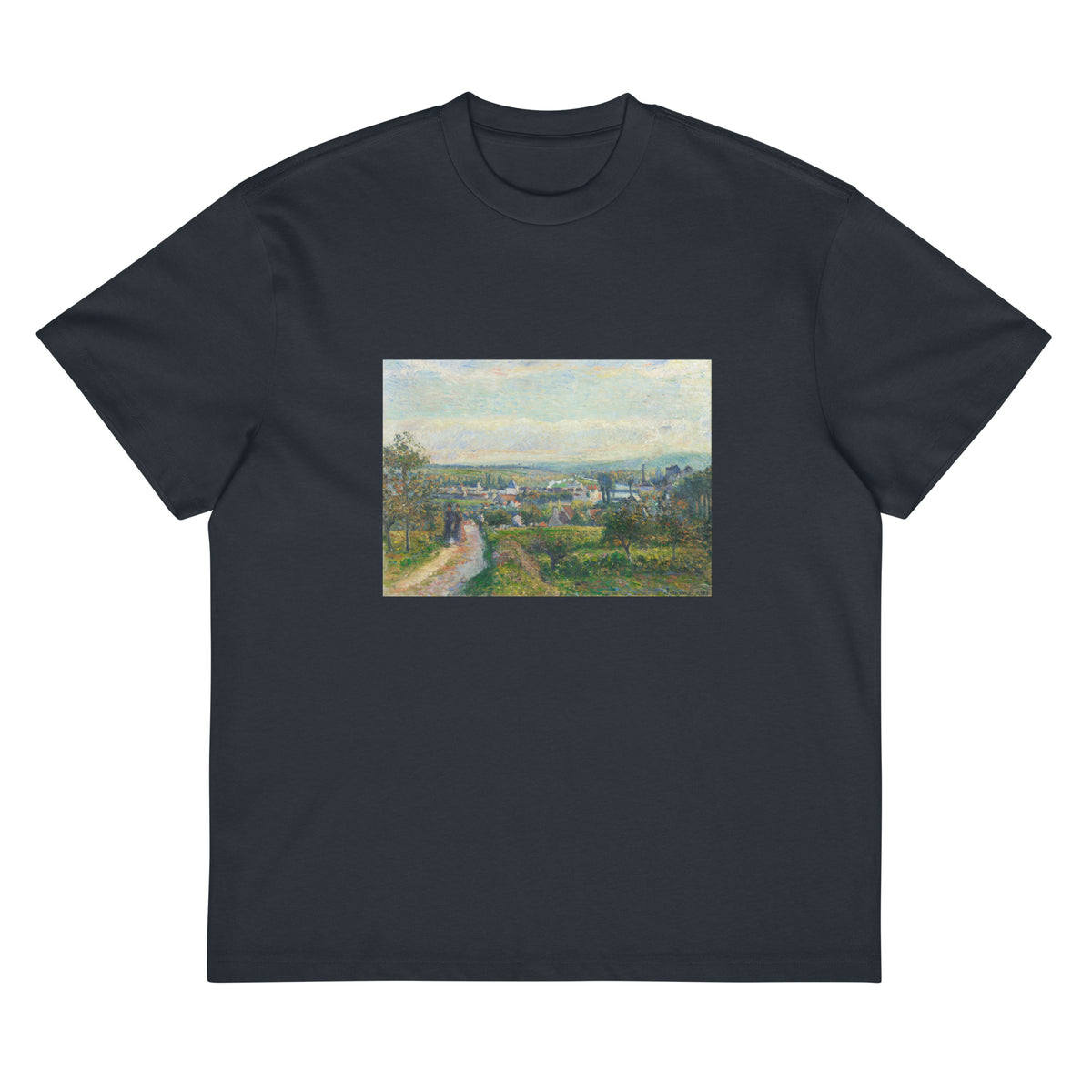Navy T-shirt View Of Saint-Ouen-L Aumone Signature
