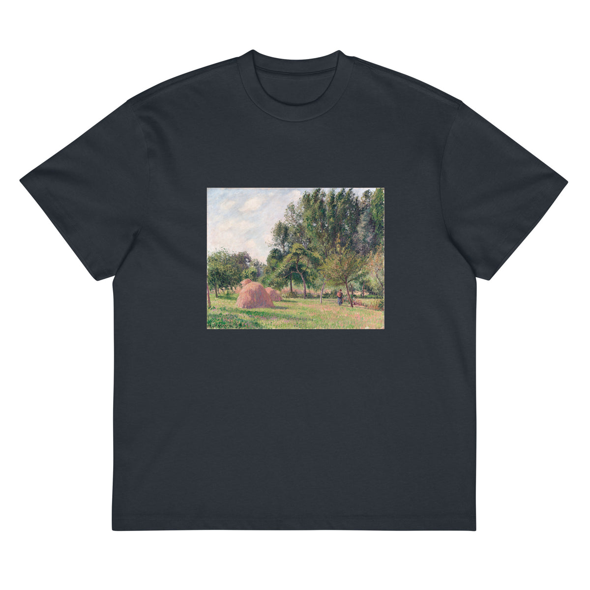 Navy T-shirt Haystacks Morning Eragny Signature