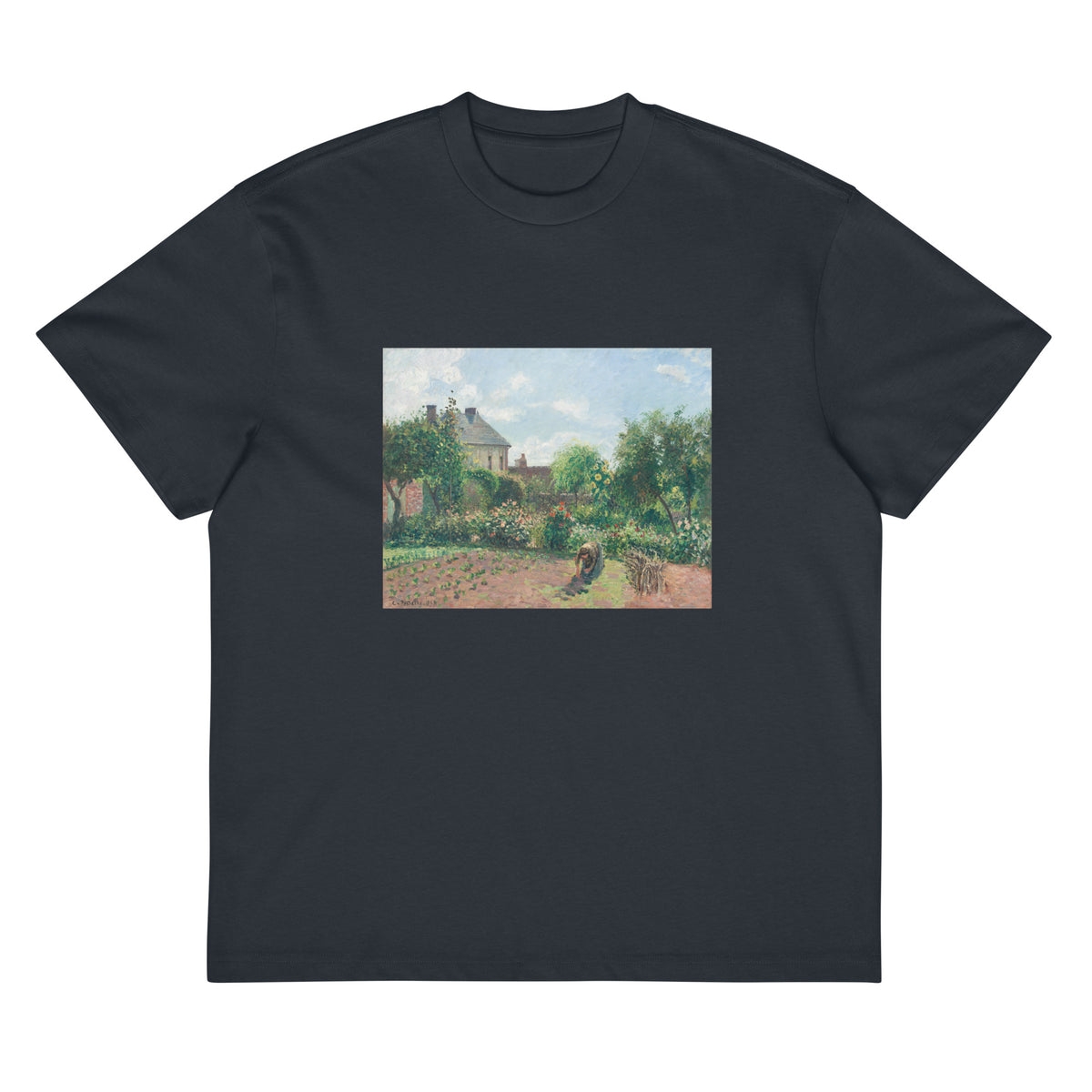 Navy T-shirt The Artist Garden At Eragny Signature