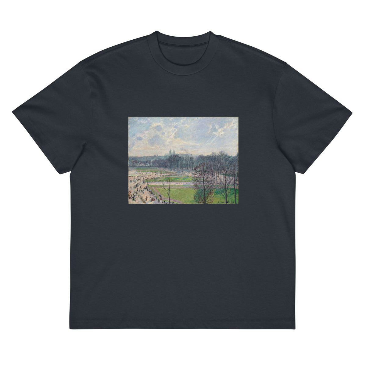 Navy T-shirt The Garden Of The Tuileries On A Winter Afternoon Signature