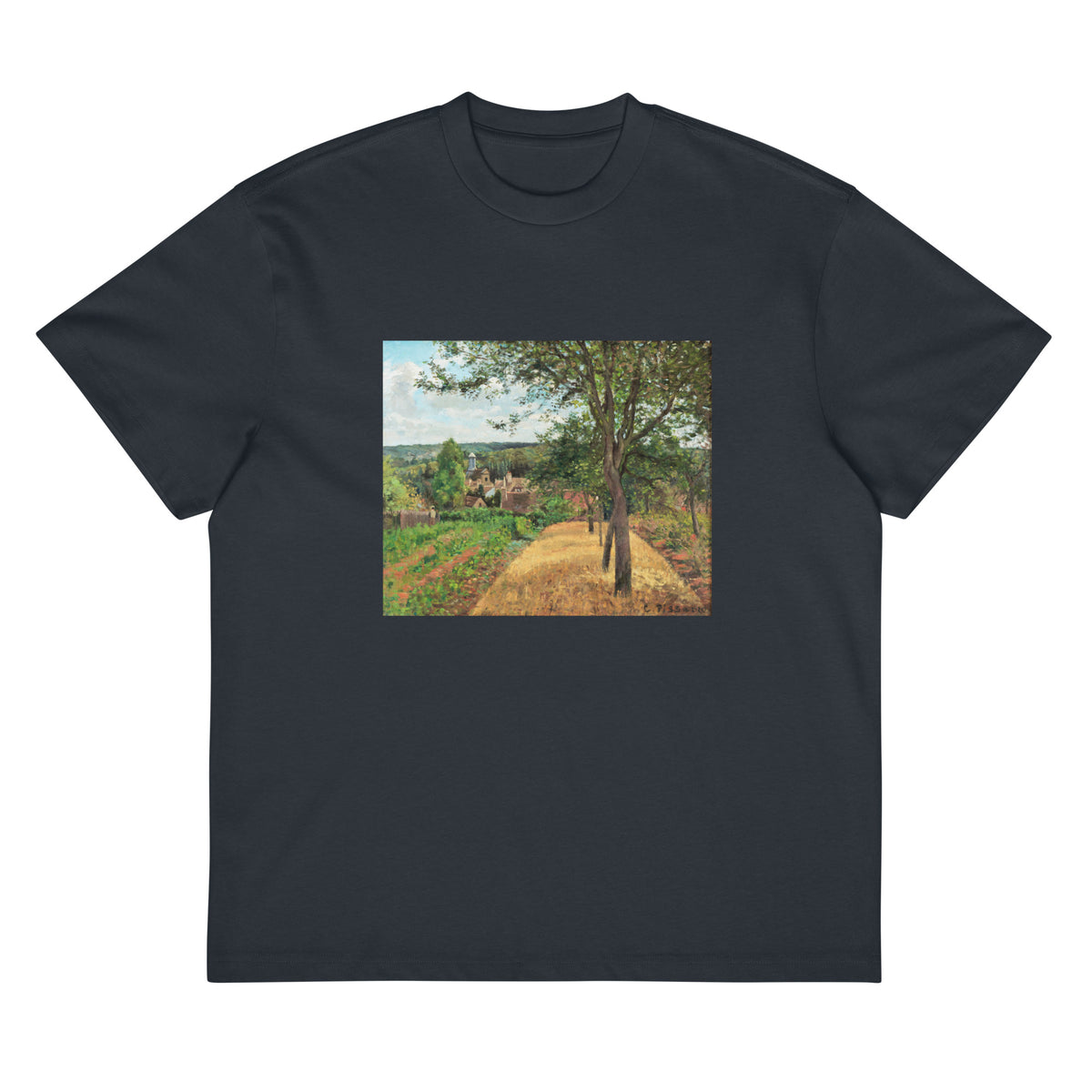 Navy T-shirt Orchards At Louveciennes Painting In High Resolution Signature