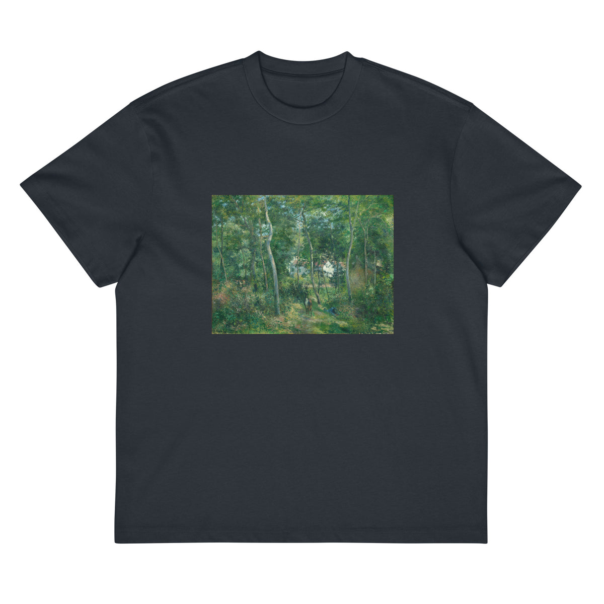 Navy T-shirt Edge Of The Woods Near L Hermitage Pontoise Signature