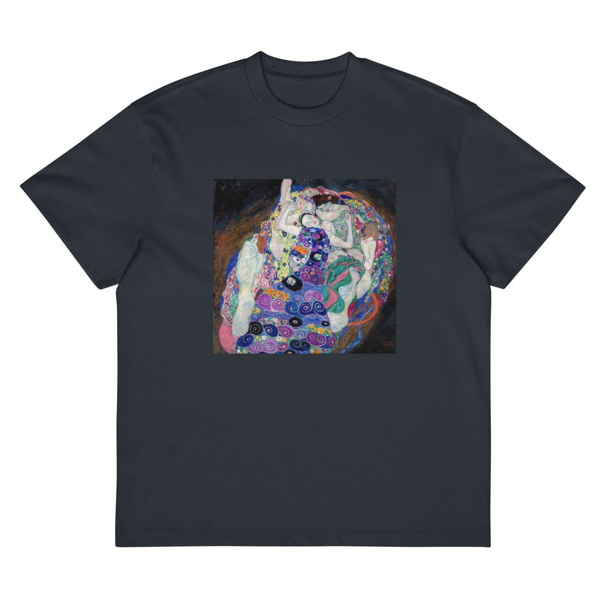 Navy T-shirt Gustav Klimt The Virgin Famous Painting Signature