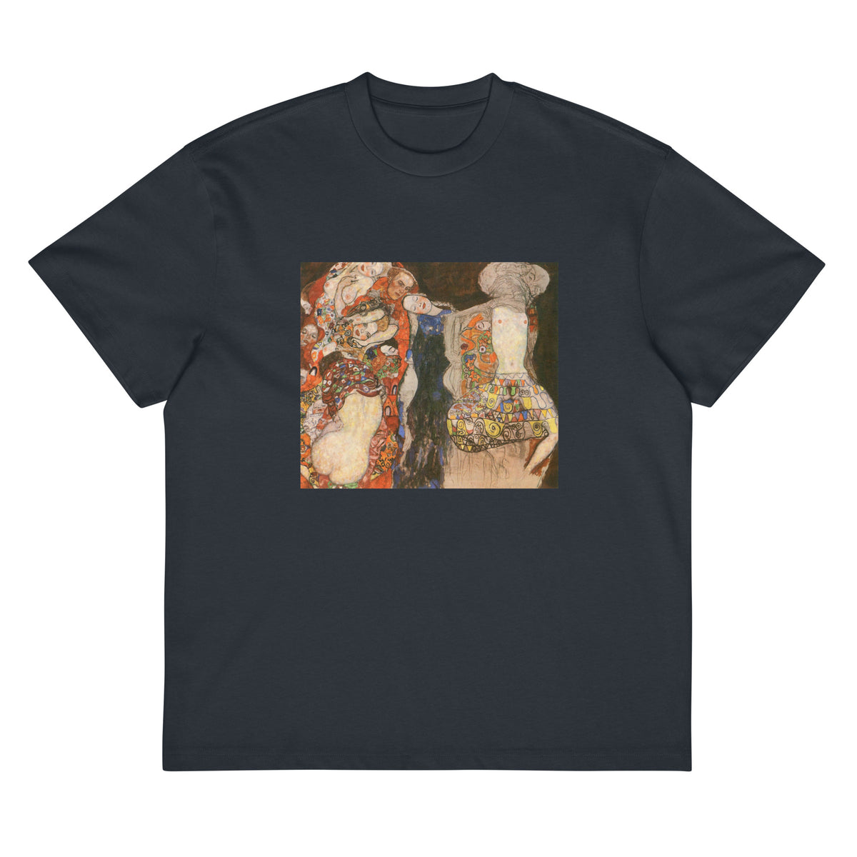 Navy T-shirt Gustav Klimt The Bride Famous Painting Signature