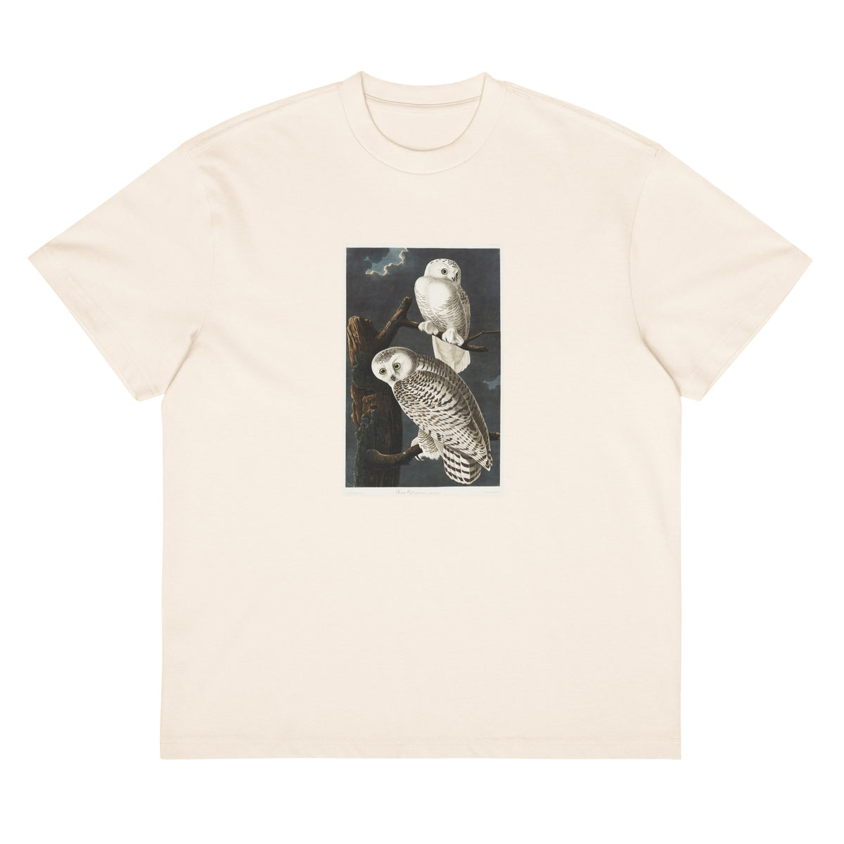 White T-shirt Snowy Owl Signature