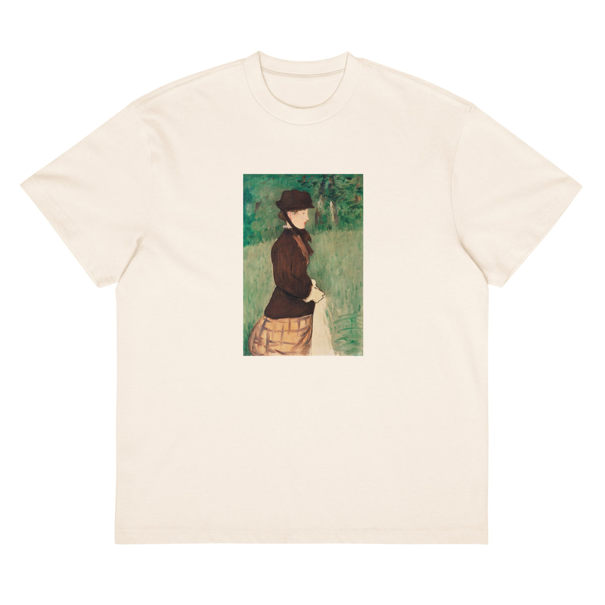 White T-shirt Young Woman In A Garden Jeune Femme Dans Un Jardin Painting In High Resolution Signature