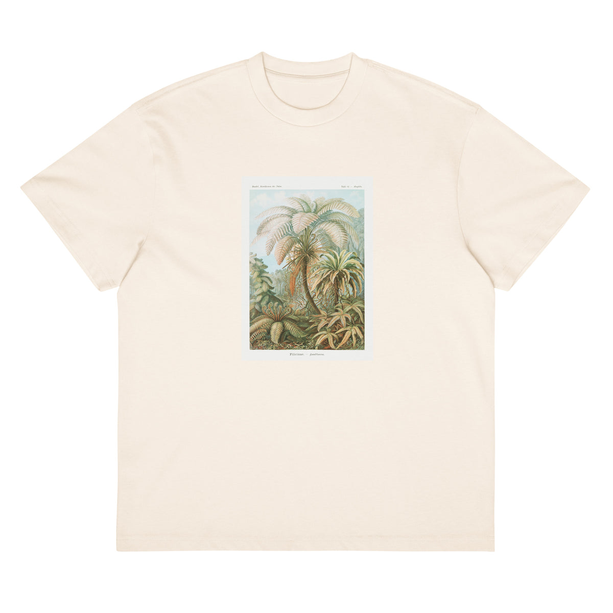 White T-shirt Filicinae Laubfarne Signature