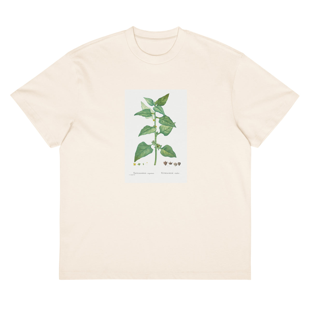 White T-shirt Tetragonia Expansa New Zealand Spinach Signature