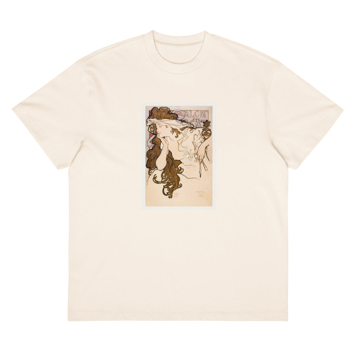White T-shirt Salon Des Cent Poster Signature