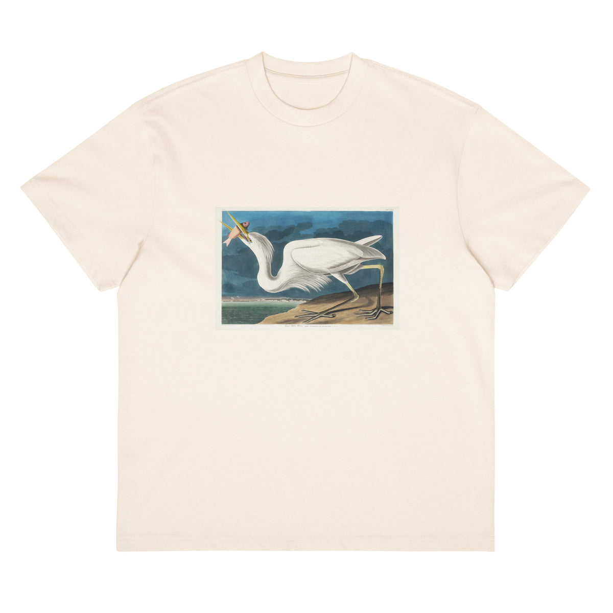 White T-shirt Great White Heron Signature