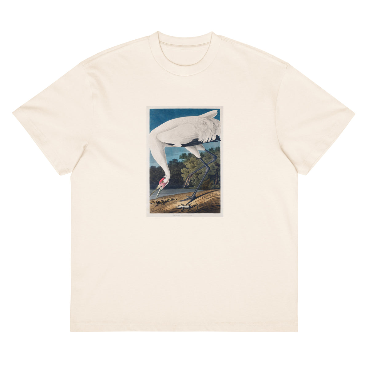 White T-shirt Hooping Crane Signature