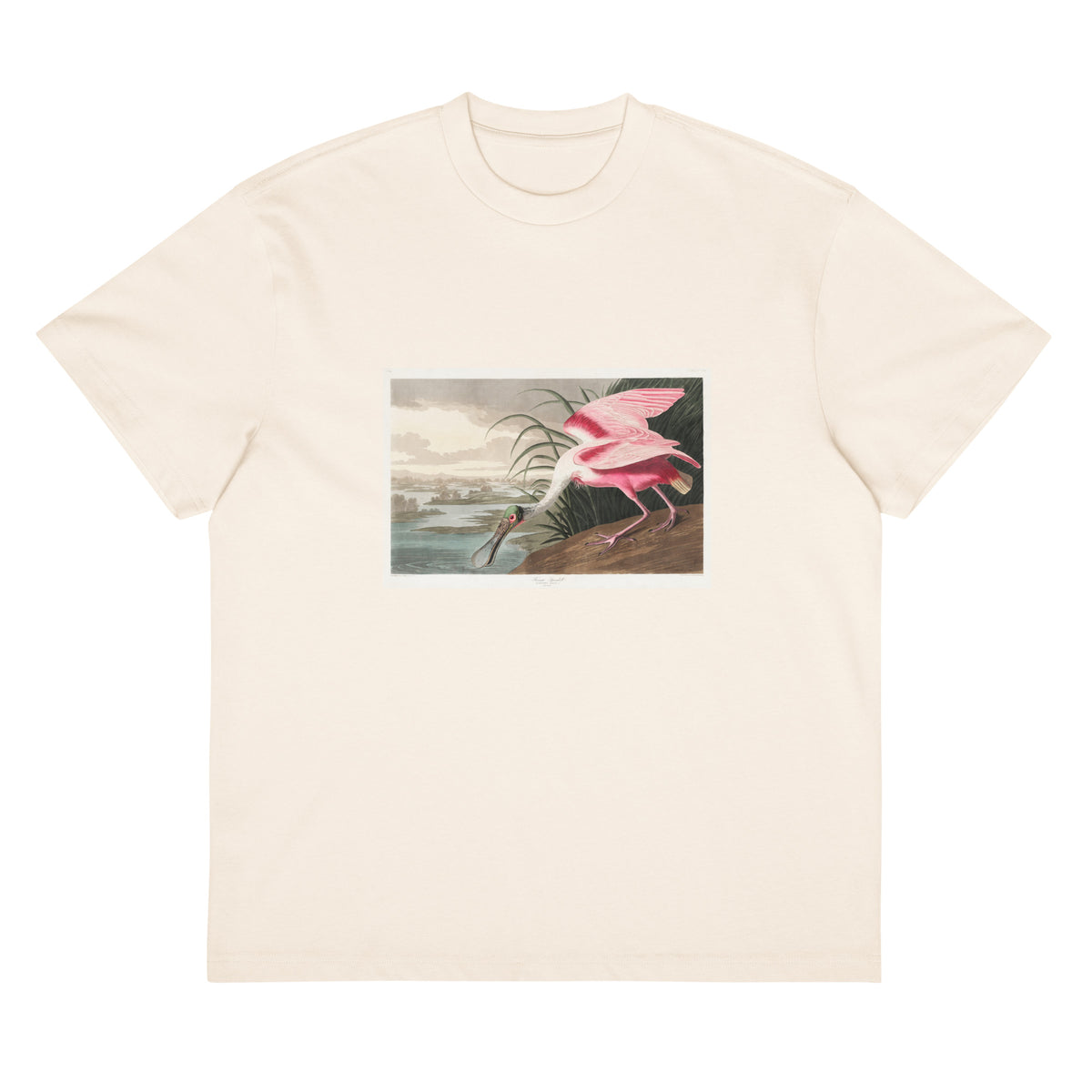 White T-shirt Roseate Spoonbill Signature