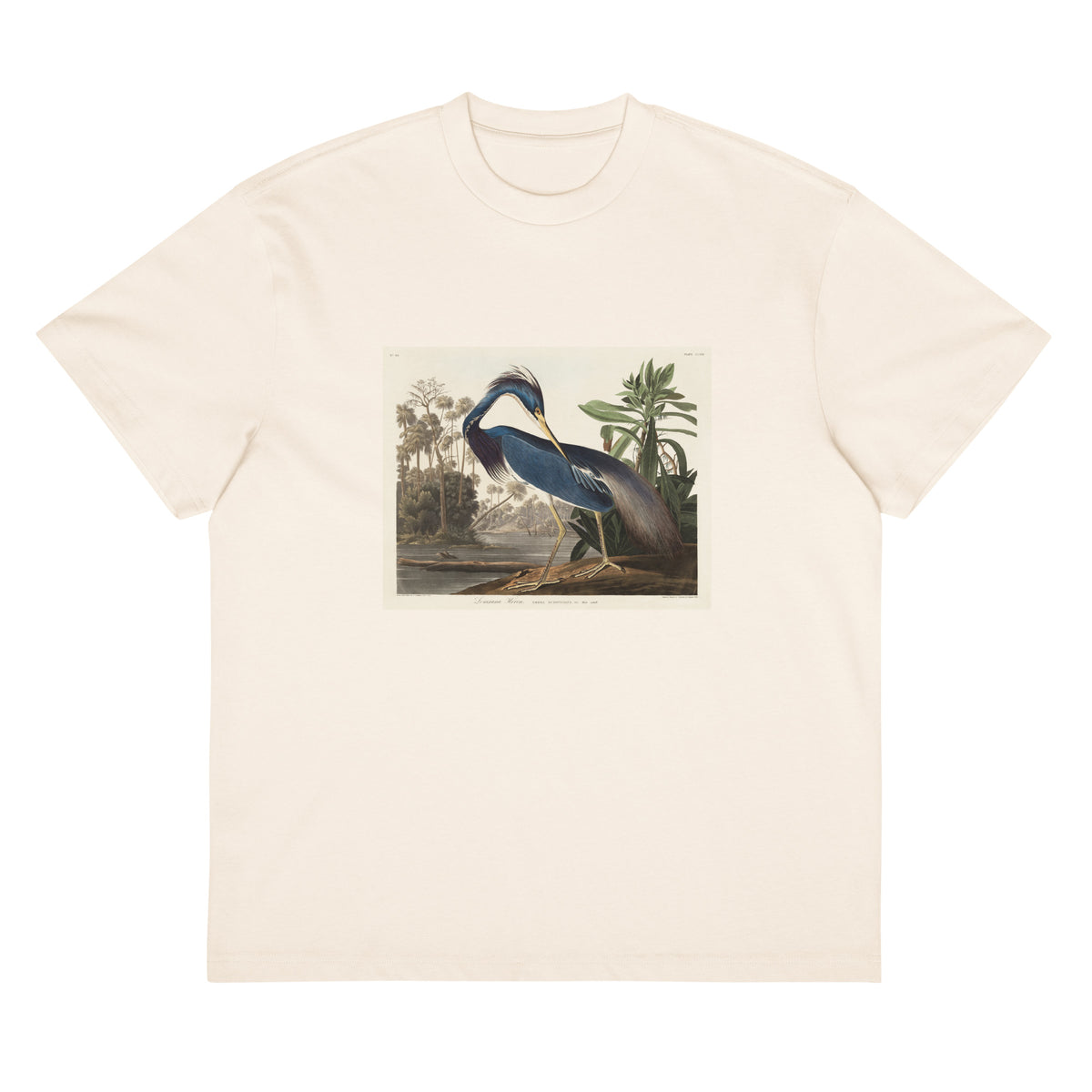 White T-shirt Louisiana Heron Signature