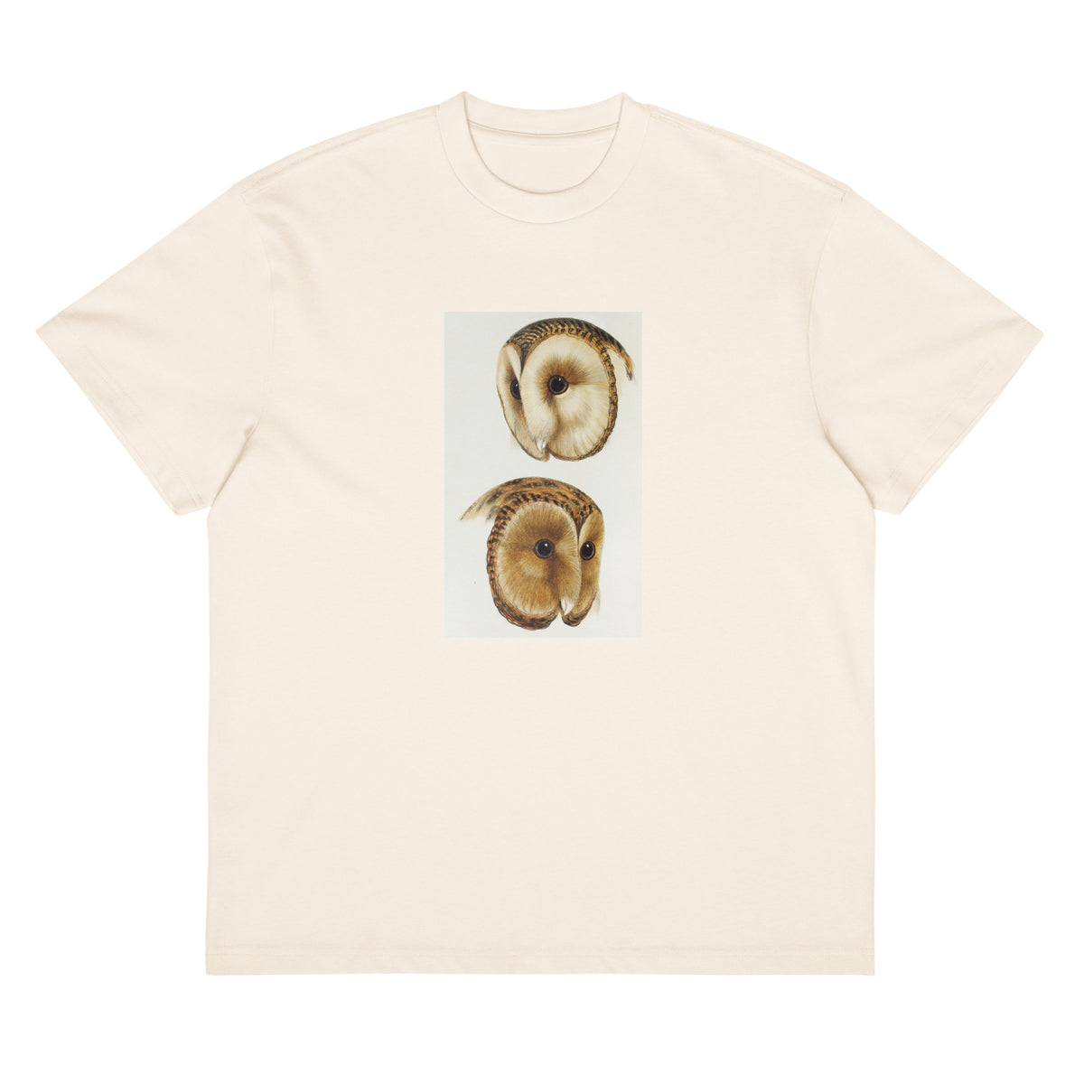 White T-shirt 1 Masked Barn Owl Strix Personata 2 Tasmanian Masked Owl Strix Castanops Illustrated Signature