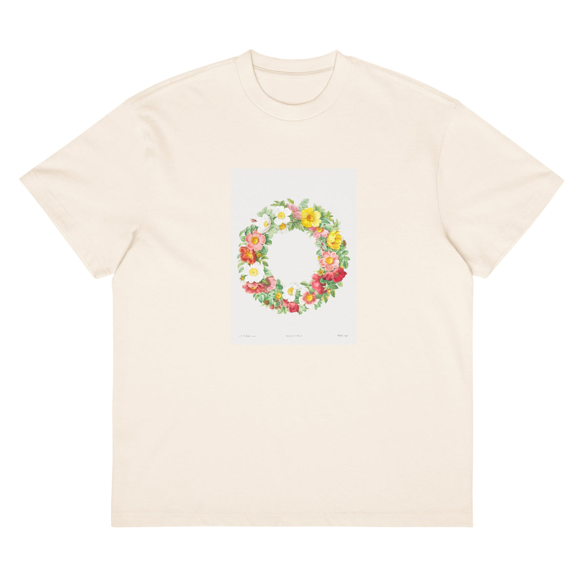 White T-shirt Roses Signature