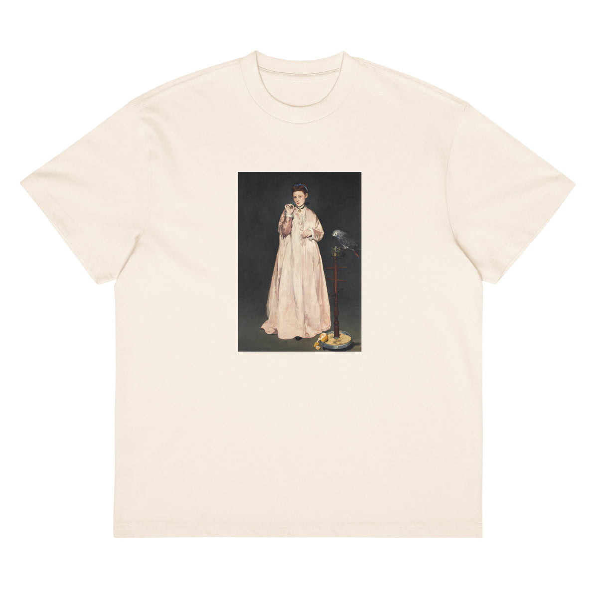 White T-shirt Young Lady In 1866 Painting In High Resolution Signature