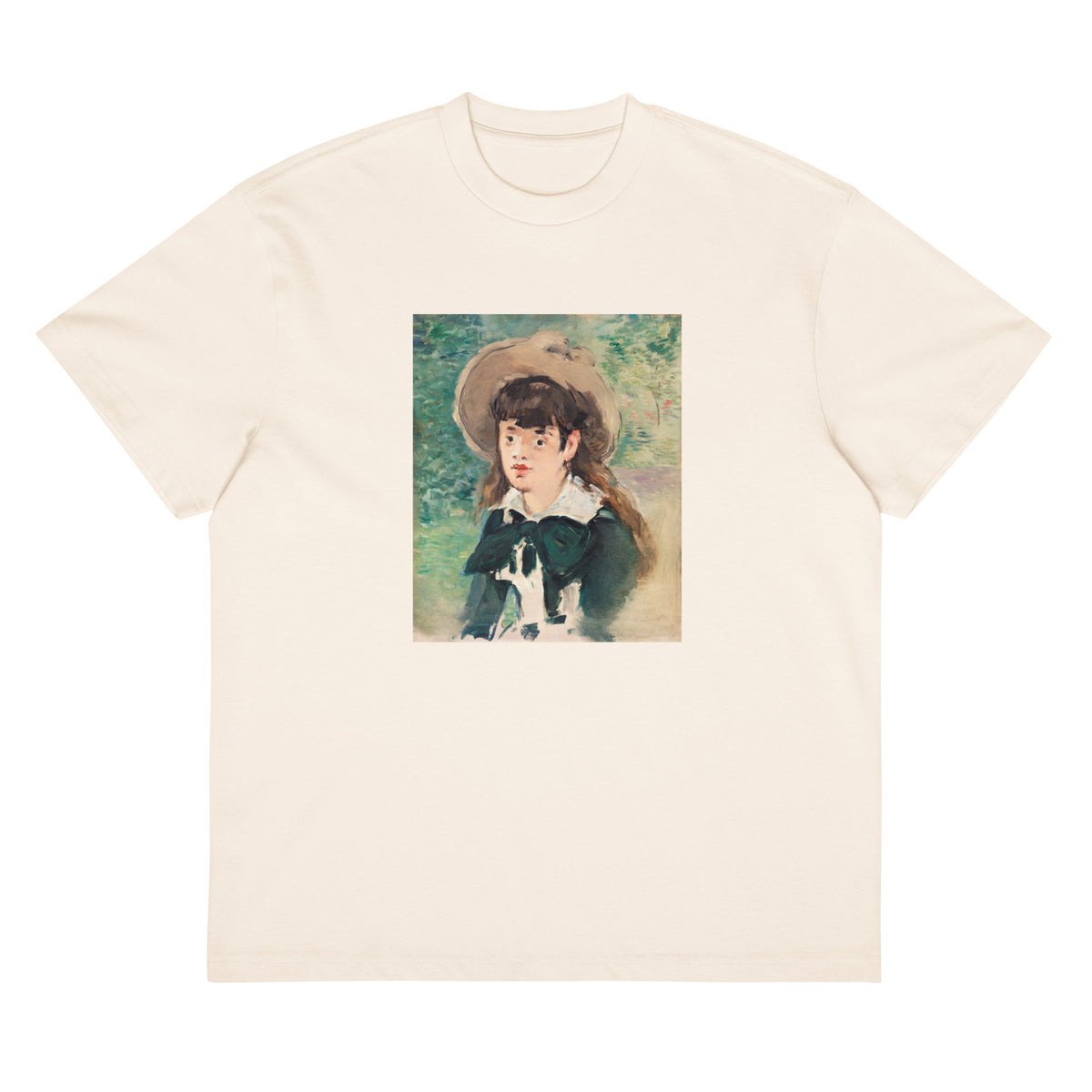 White T-shirt Young Girl On A Bench Fillette Sur Un Banc Painting In High Resolution Signature