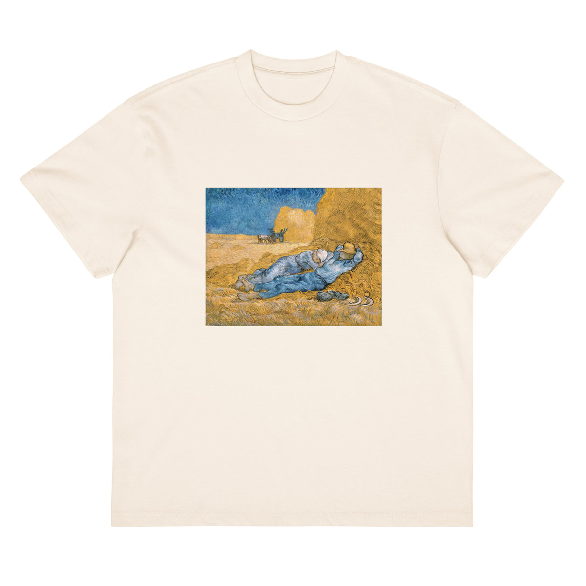 White T-shirt Vincent Van Gogh S The Siesta Famous Painting Signature