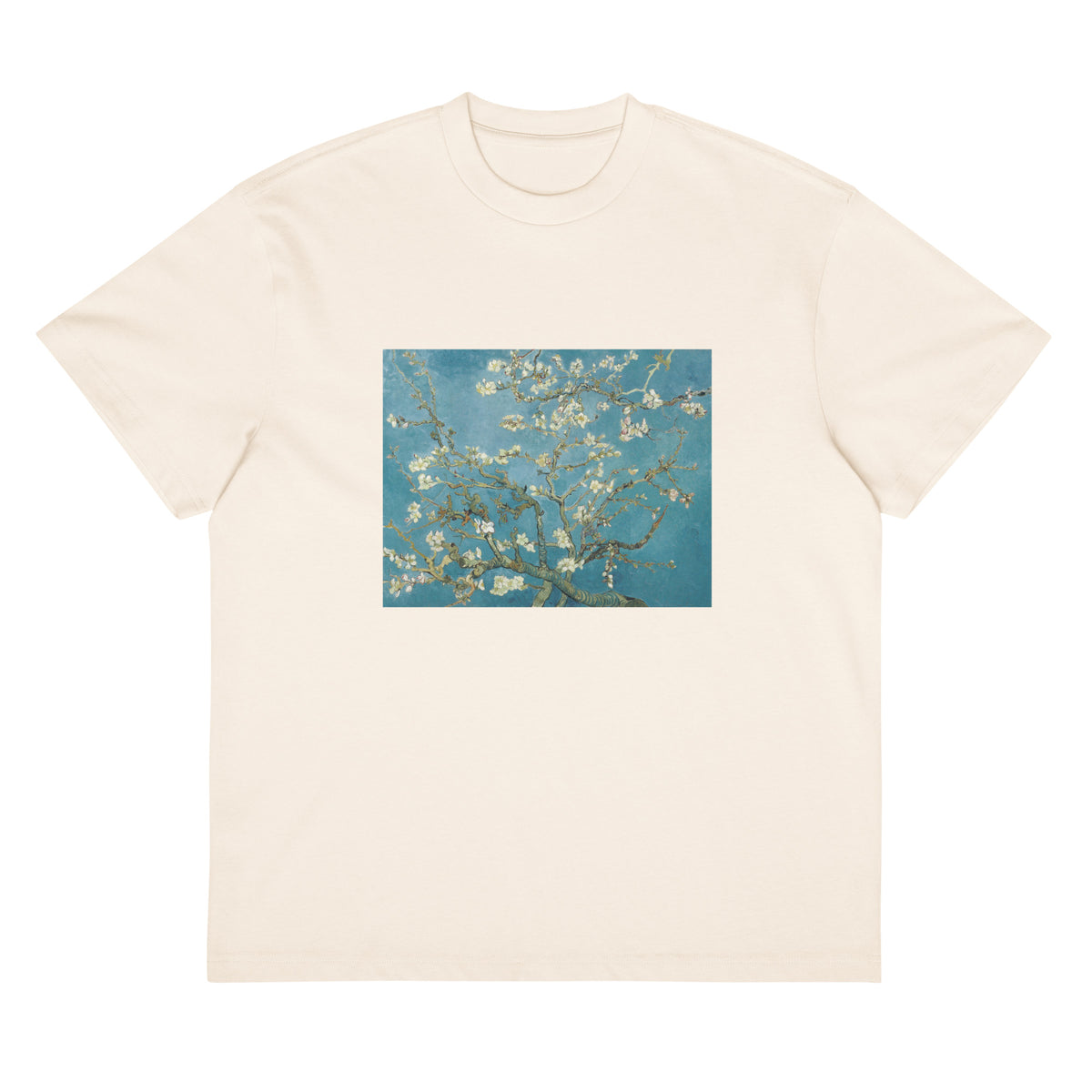 White T-shirt Vincent Van Gogh S Almond Blossom Famous Painting Signature