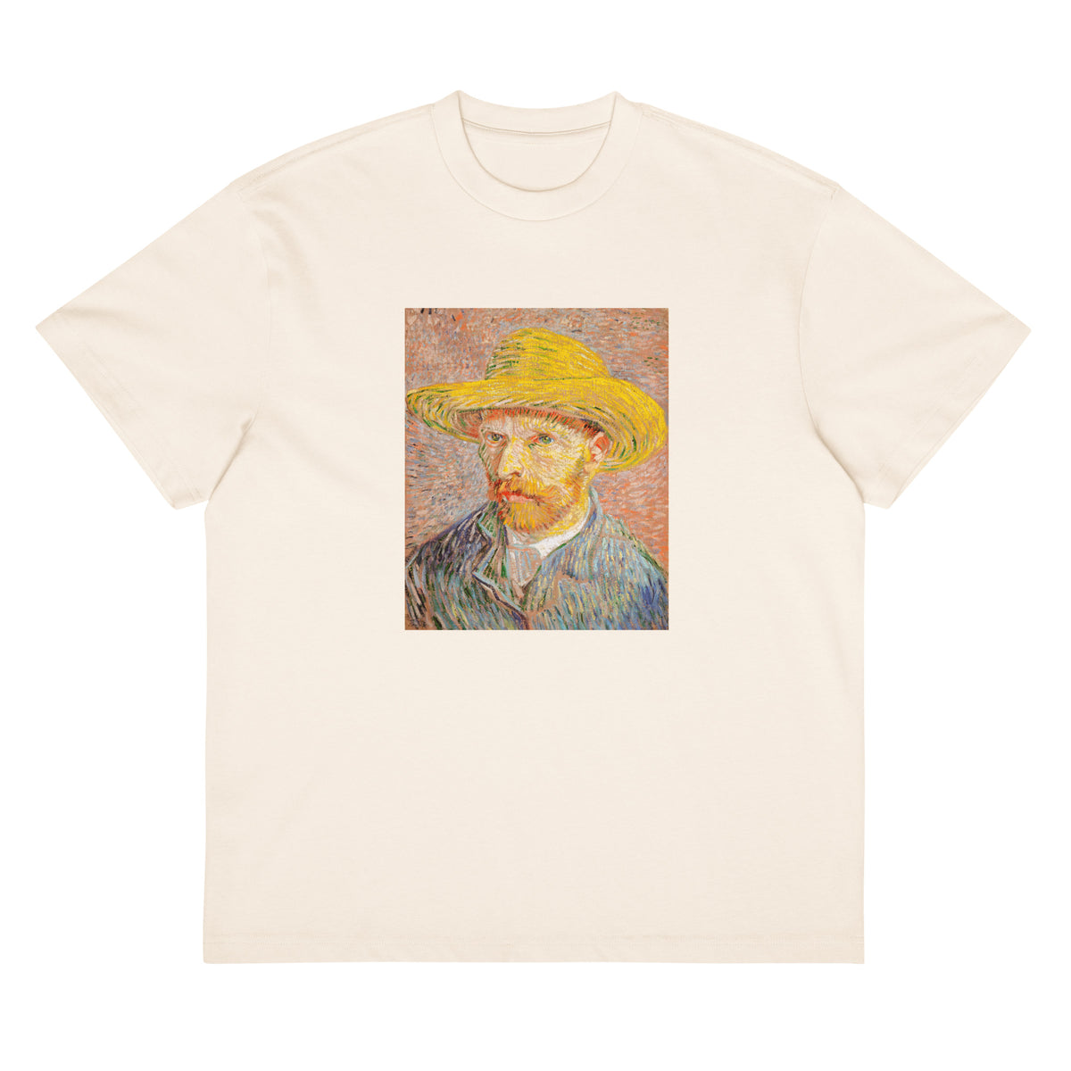 White T-shirt Self-Portrait With A Straw Hat Signature