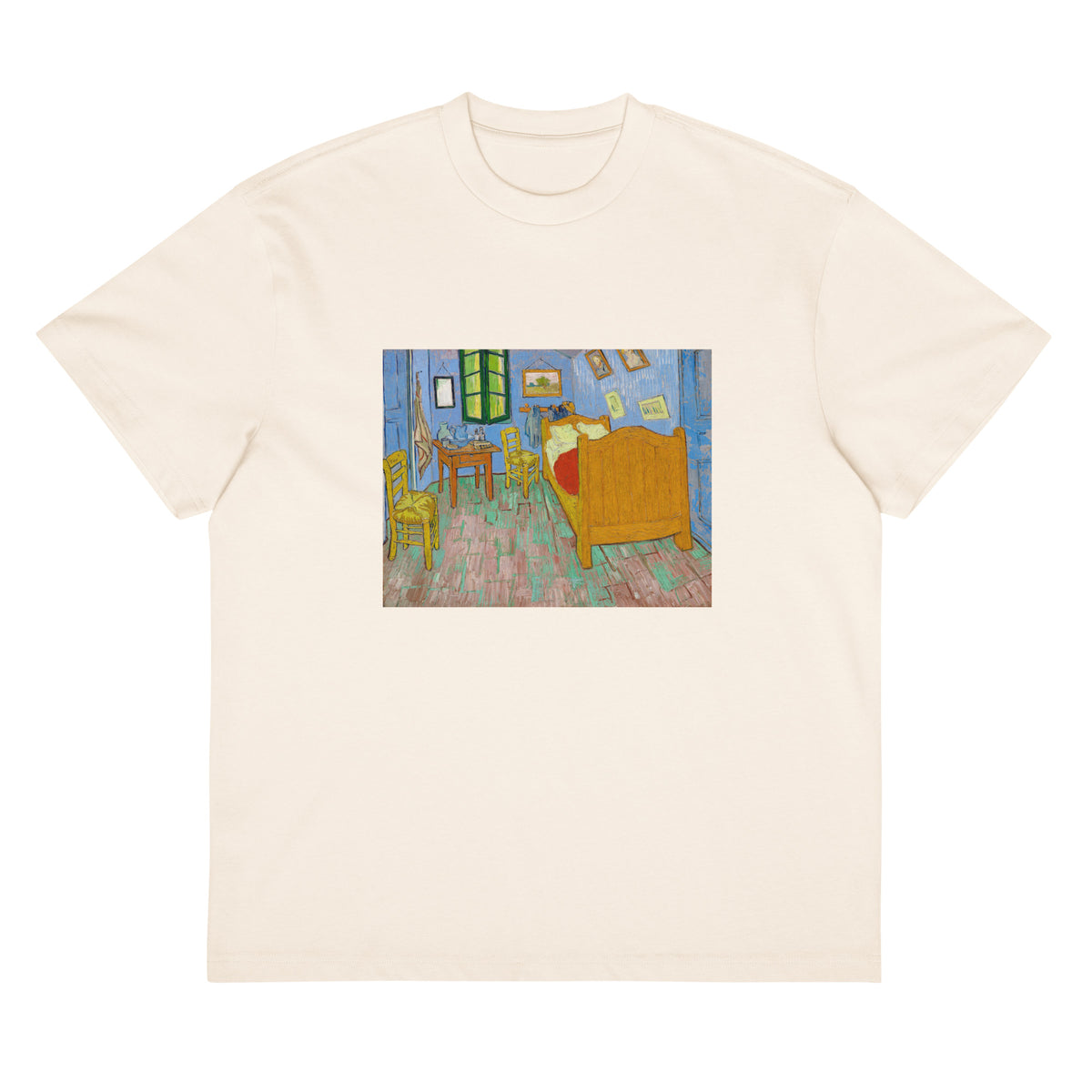 White T-shirt Vincent Van Gogh S The Bedroom Famous Painting Signature