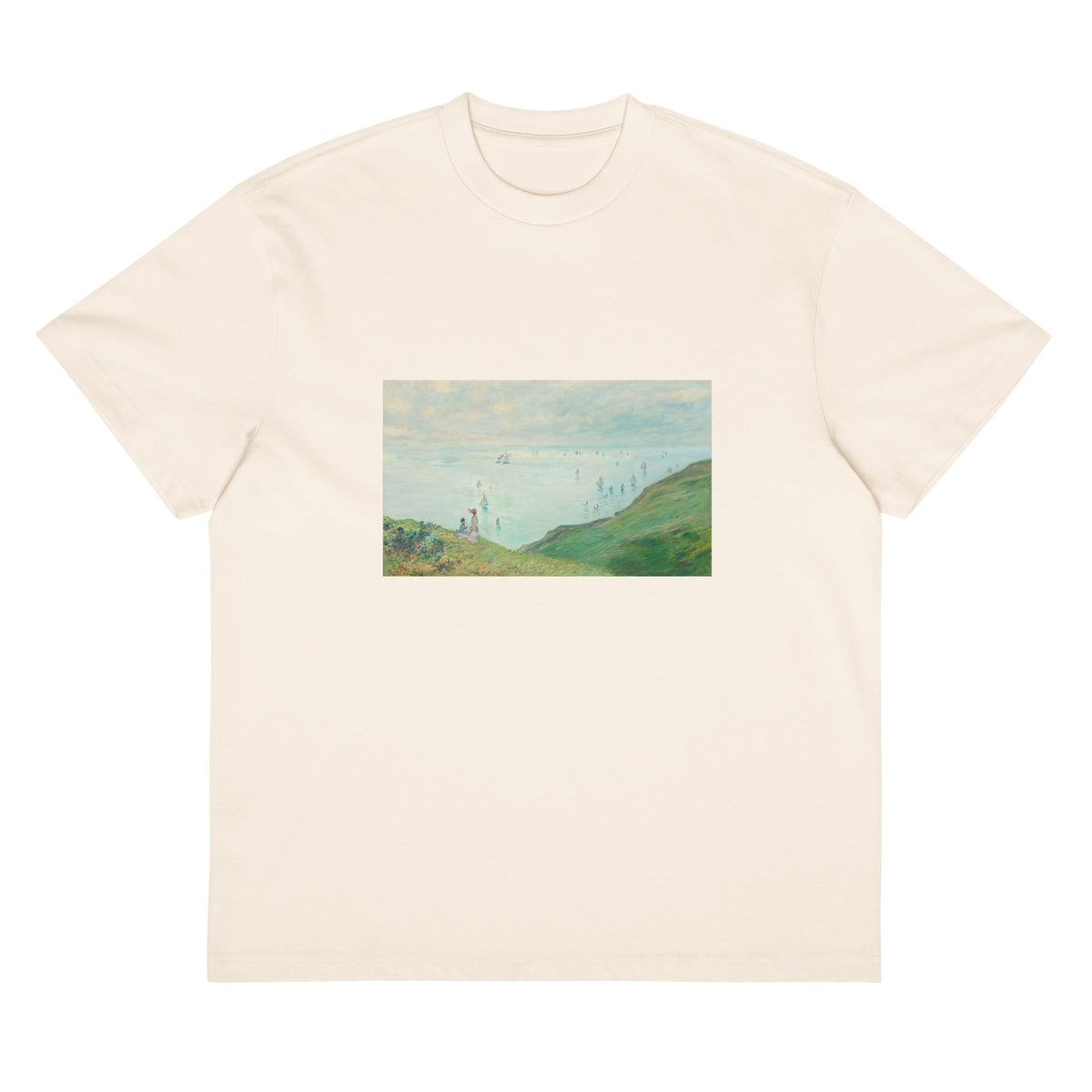 White T-shirt Cliffs At Pourville Signature