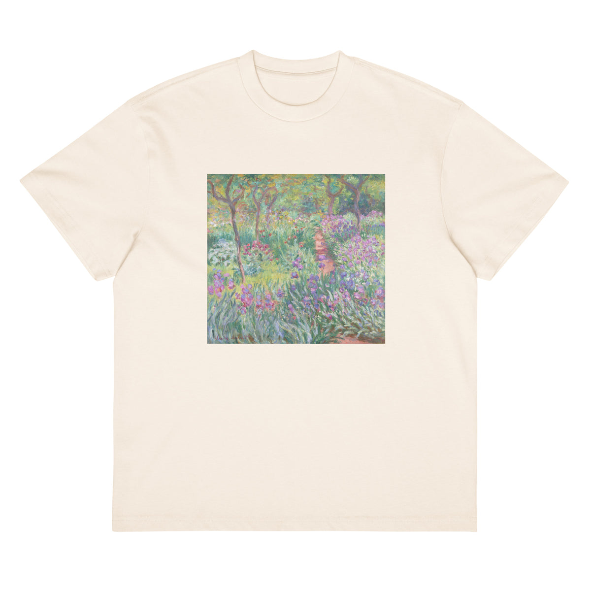 White T-shirt The Artist Garden In Giverny Signature