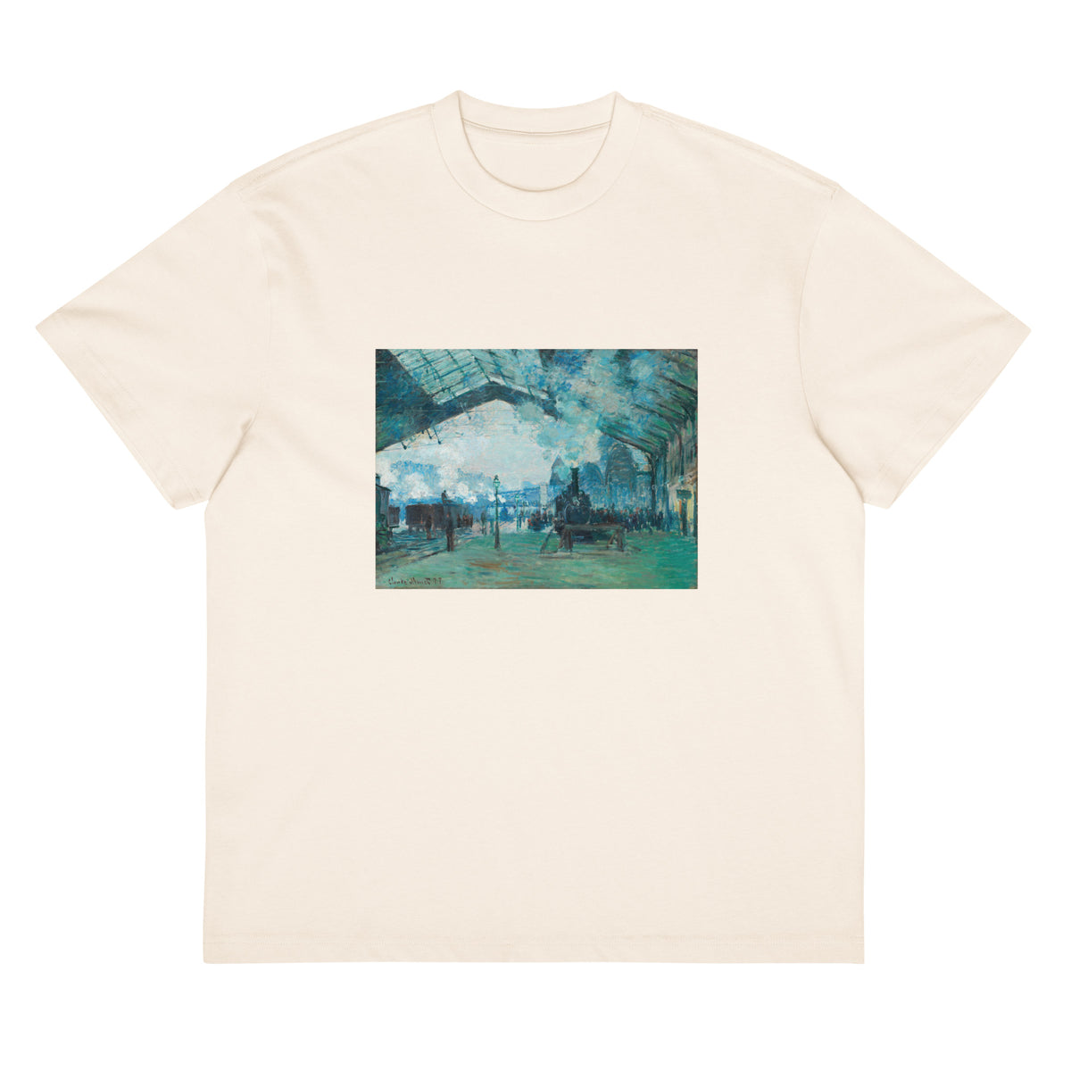 White T-shirt Arrival Of The Normandy Train Gare Saint-Lazare Signature