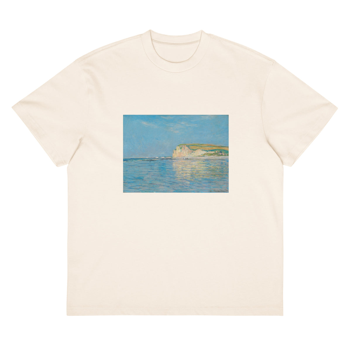 White T-shirt Low Tide At Pourville Near Dieppe Signature