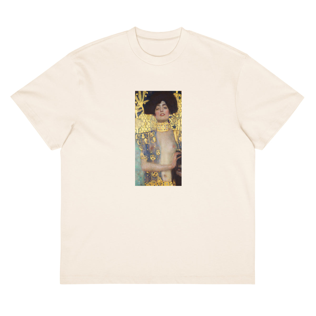 White T-shirt Gustav Klimt Judith And The Head Of Holofernes Famous Painting Signature
