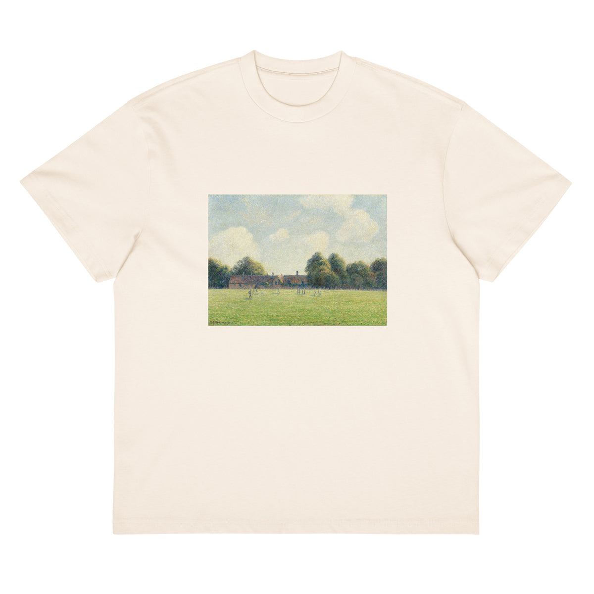 White T-shirt Hampton Court Green Signature