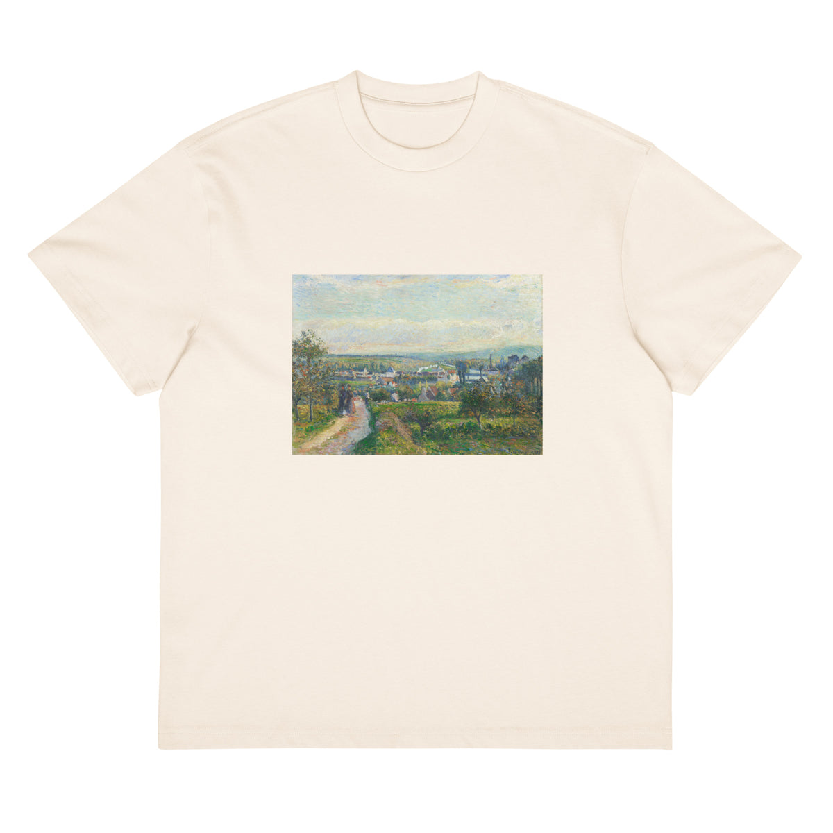White T-shirt View Of Saint-Ouen-L Aumone Signature