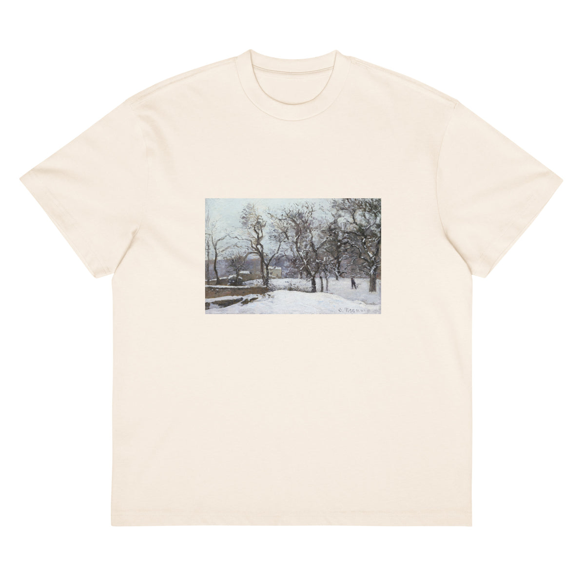 White T-shirt Snow At Louveciennes Signature
