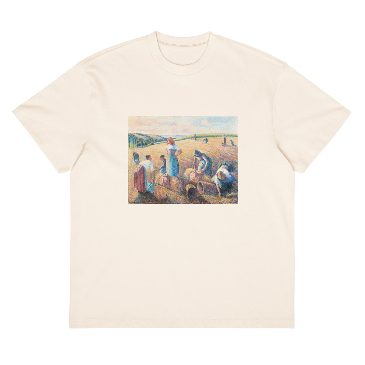 White T-shirt The Gleaners Painting In High Resolution Signature