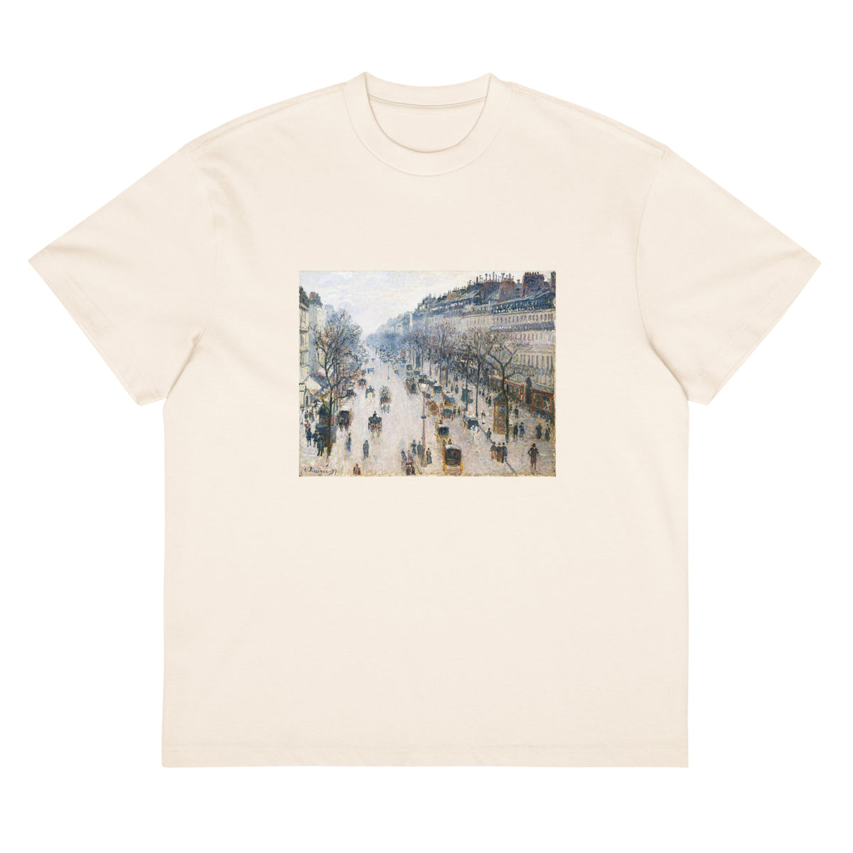 White T-shirt The Boulevard Montmartre On A Winter Morning Signature
