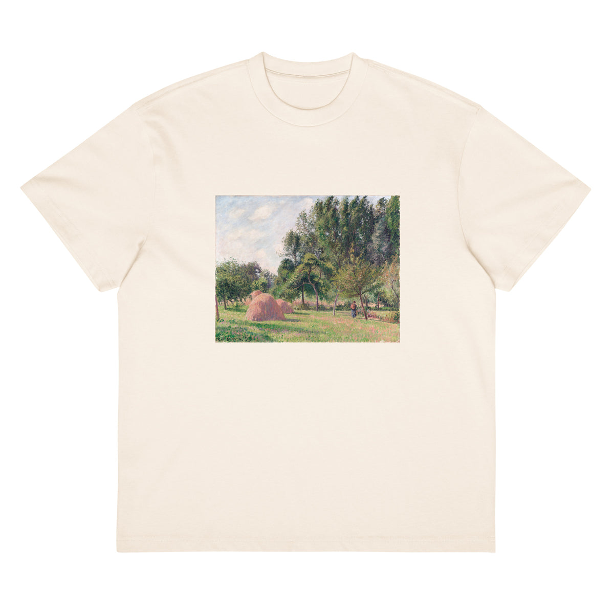 White T-shirt Haystacks Morning Eragny Signature