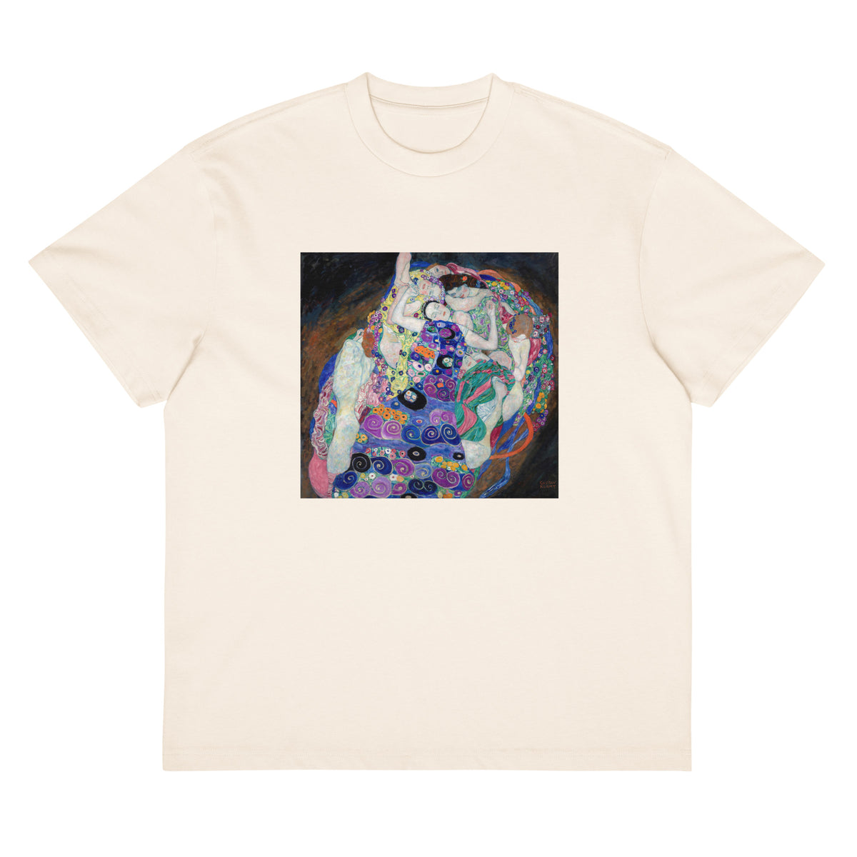 White T-shirt Gustav Klimt The Virgin Famous Painting Signature