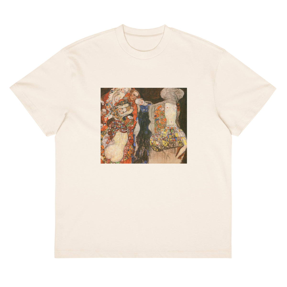 White T-shirt Gustav Klimt The Bride Famous Painting Signature