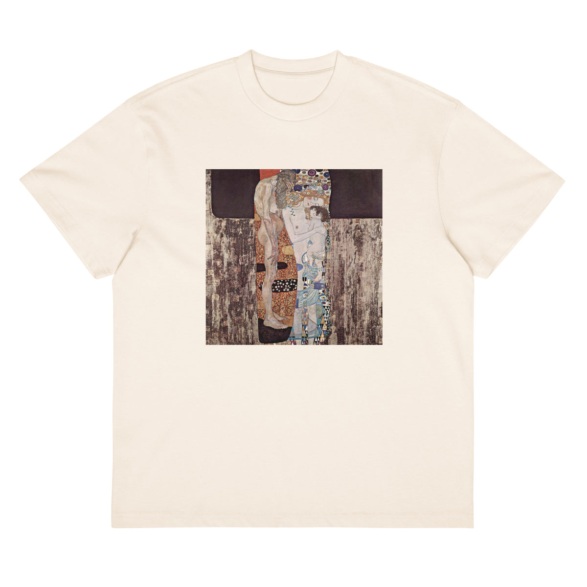 White T-shirt Gustav Klimt The Three Ages Of The Woman Famous Painting Signature