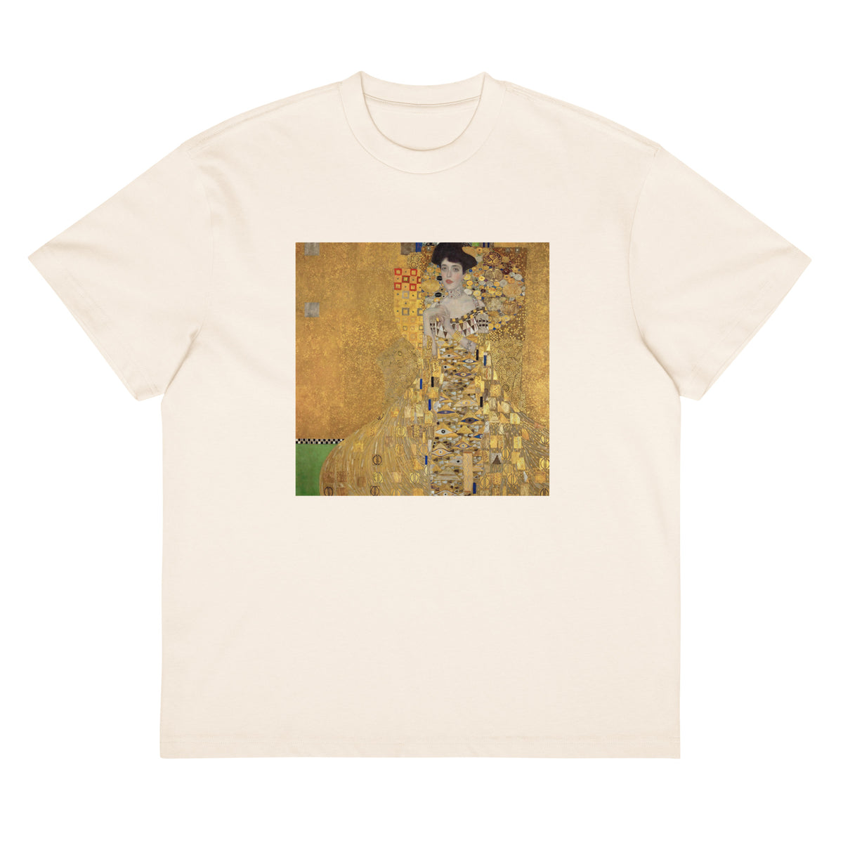 White T-shirt Gustav Klimt Portrait Of Adele Bloch-Bauer I Famous Painting Signature