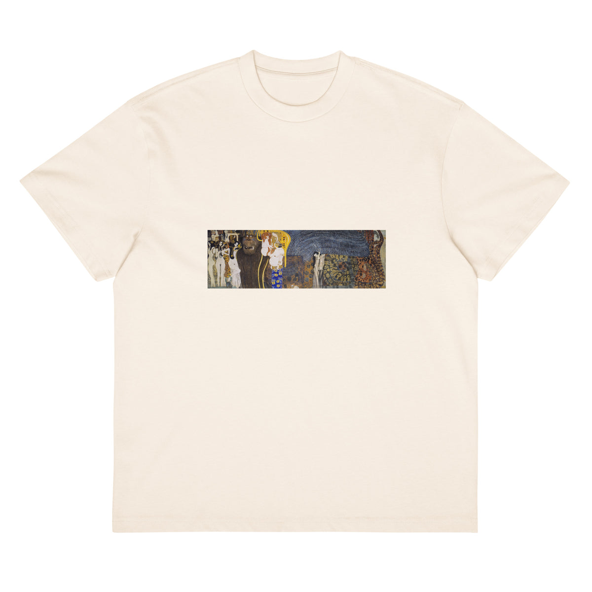 White T-shirt Gustav Klimt The Hostile Powers Famous Painting Signature
