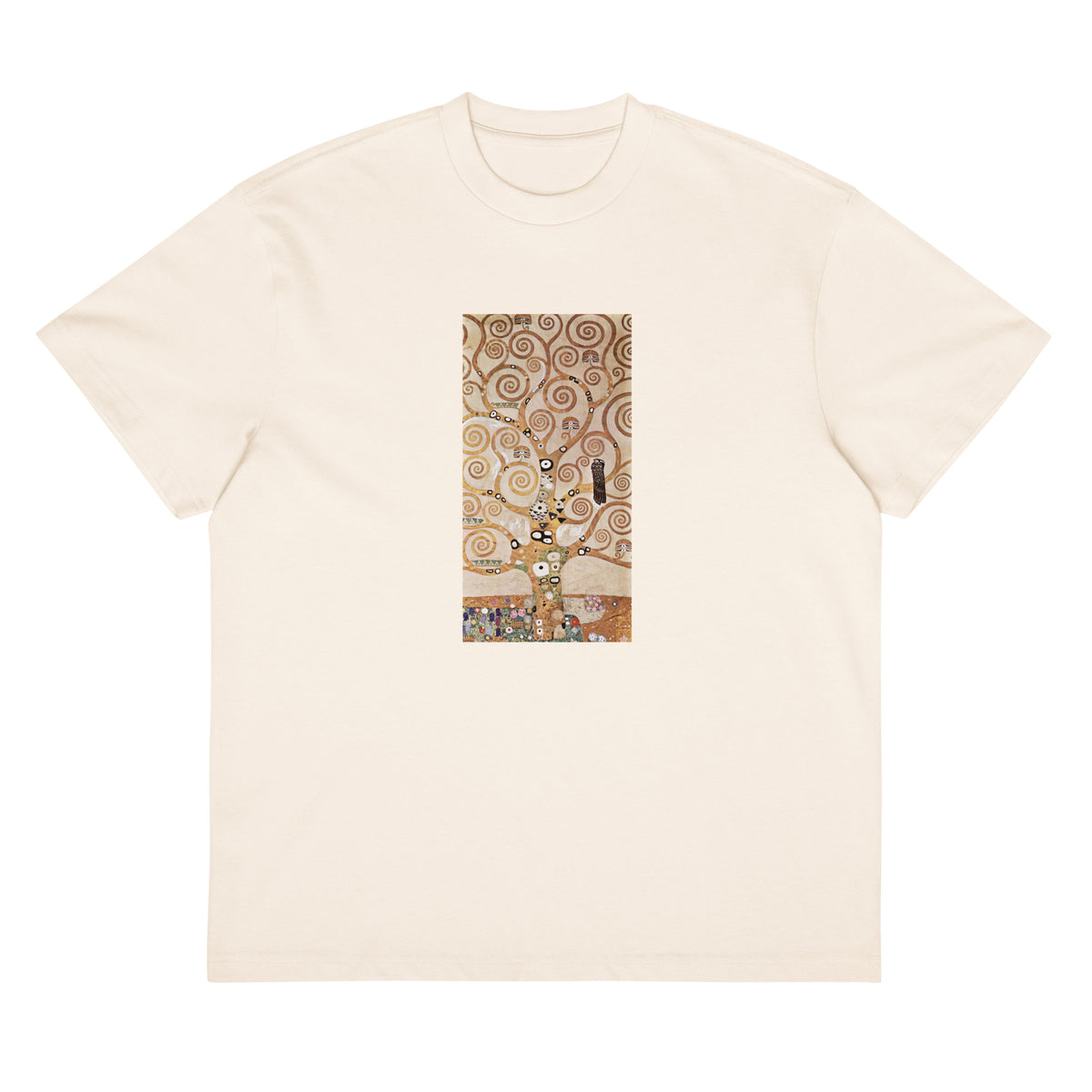 White T-shirt Gustav Klimt L Arbre De Vie Famous Painting Signature