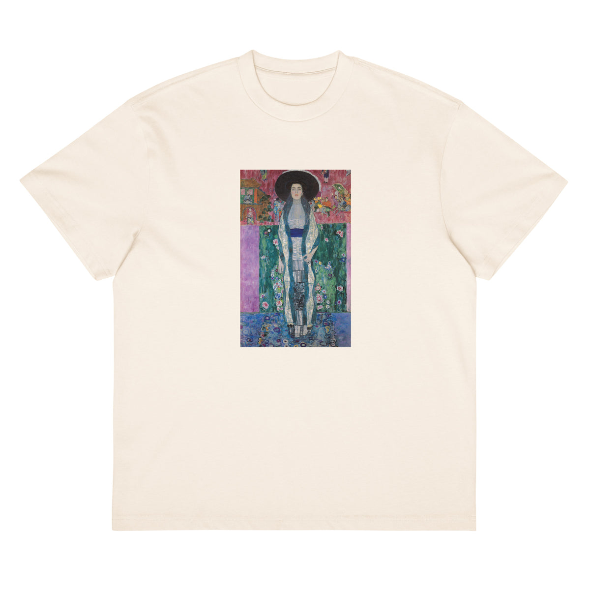White T-shirt Gustav Klimt Portrait Of Adele Bloch-Bauer Famous Painting Signature