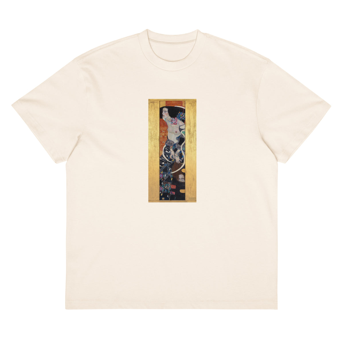 White T-shirt Gustav Klimt Judith II Famous Painting Signature