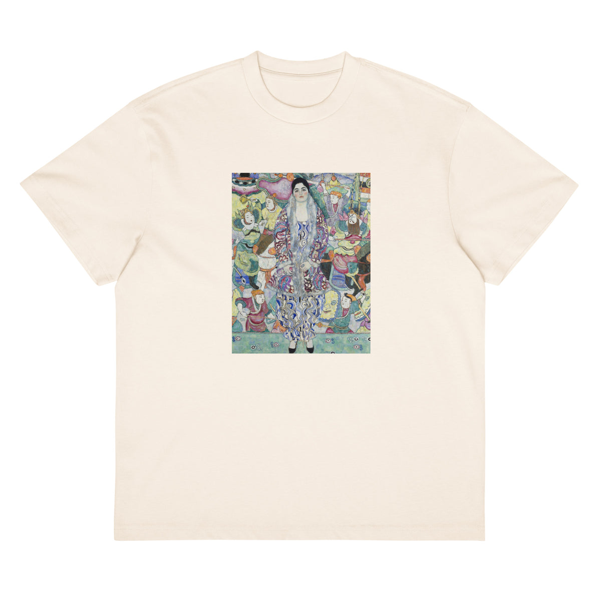 White T-shirt Gustav Klimt Portrait Of Friederike Maria Beer Famous Painting Signature