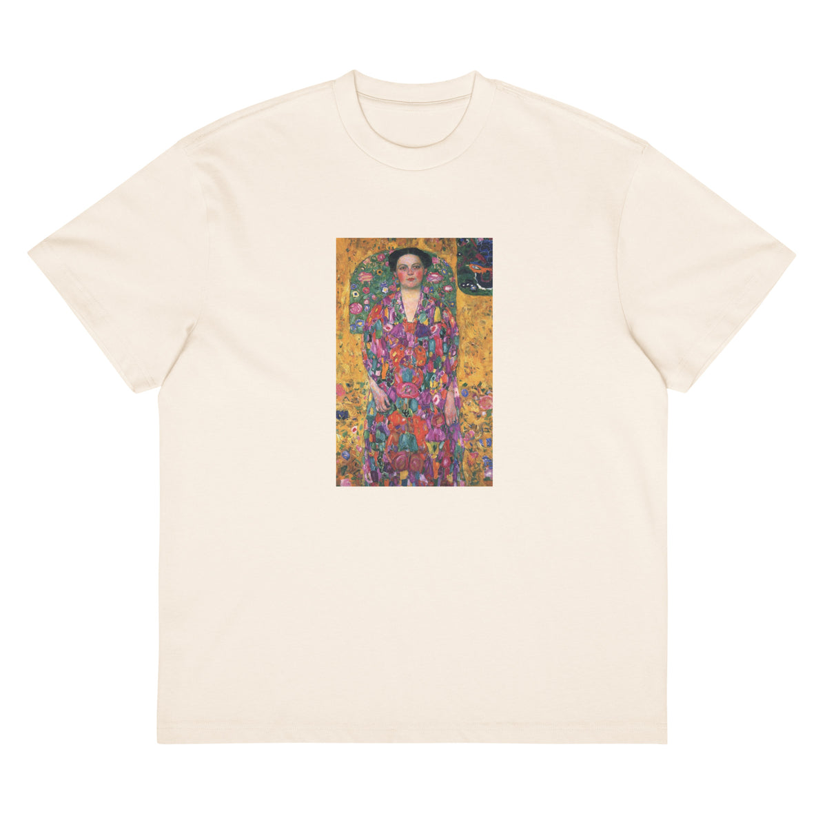 White T-shirt Gustav Klimt Portrait Of Eugenia Primavesi Famous Painting Signature