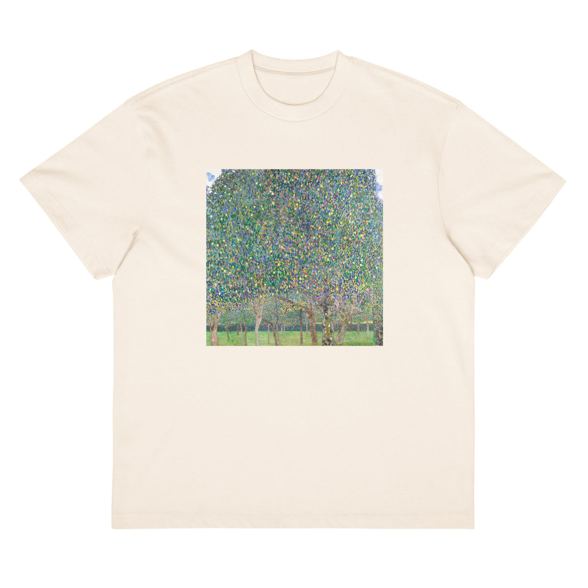 White T-shirt Gustav Klimt Pear Tree Famous Painting Signature