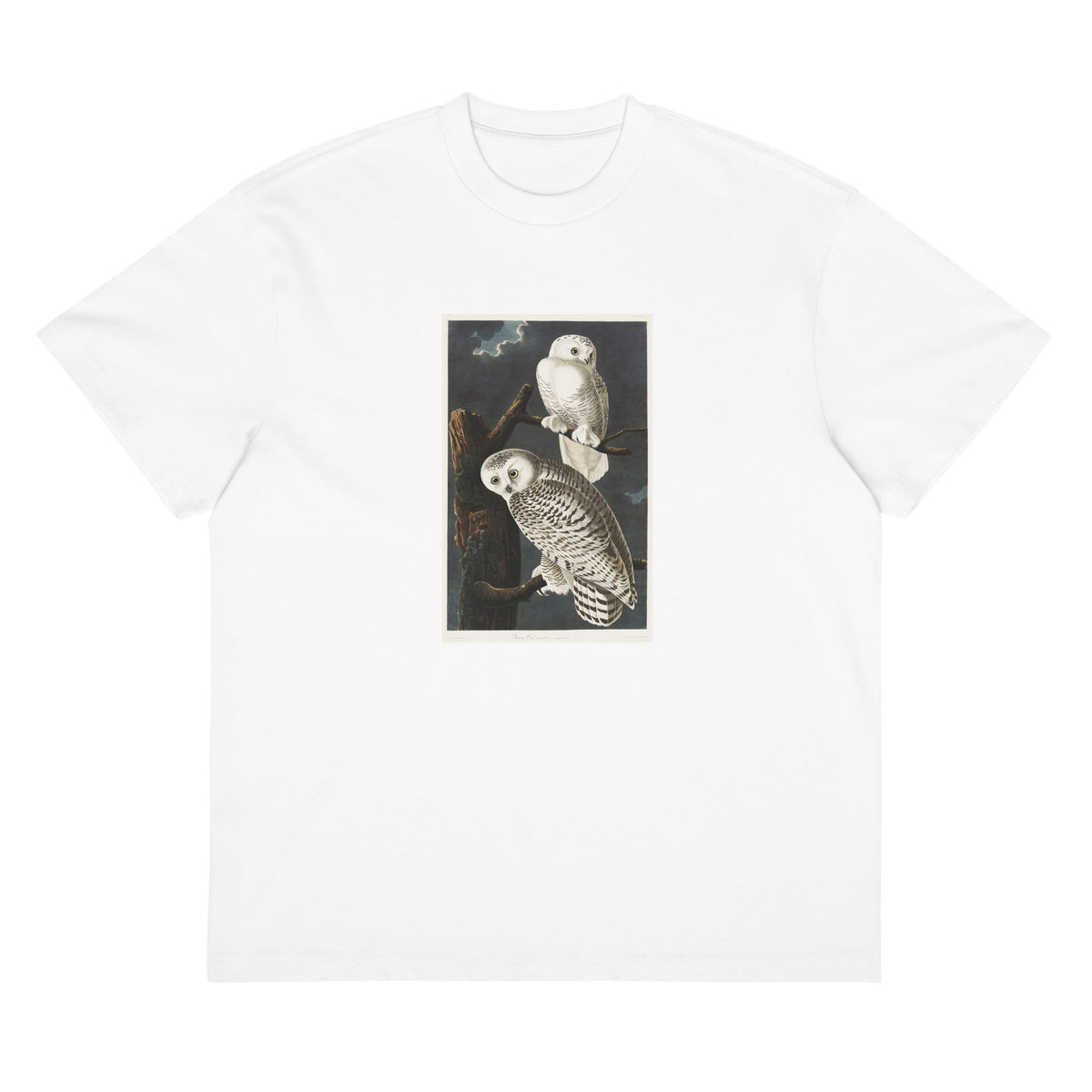 White T-shirt Snowy Owl Signature