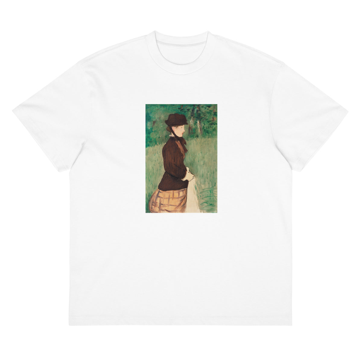 White T-shirt Young Woman In A Garden Jeune Femme Dans Un Jardin Painting In High Resolution Signature